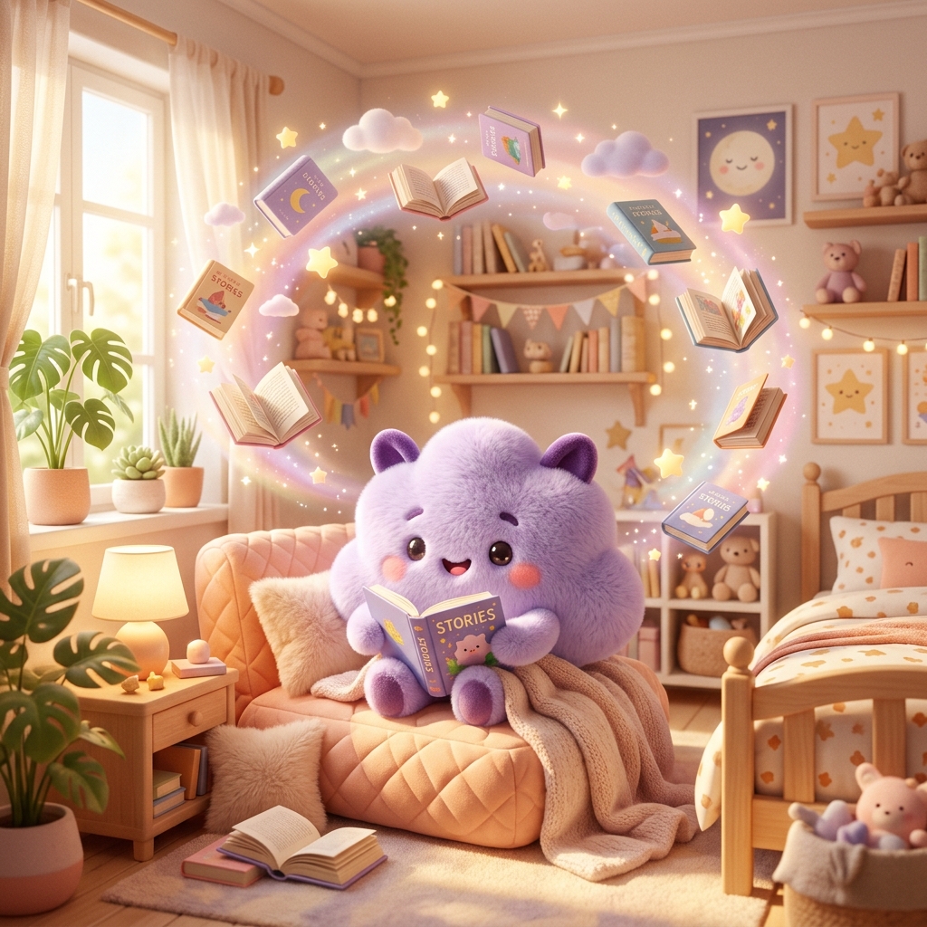 Bento reading in a cozy sunlit room